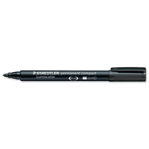 Staedtler Lumocolor Compact Permanent Marker Bullet Tip Line Width 1-2mm Black Ref 3429 [pack 10]