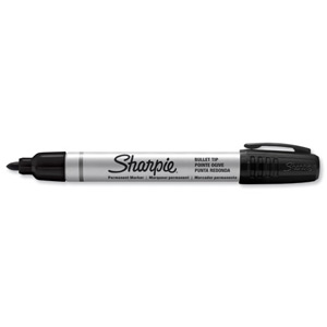 Sharpie Metal Permanent Marker Small Bullet Tip 1.0mm Line Black Ref S0945720 [Pack 12]
