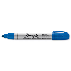 Sharpie Metal Permanent Marker Small Bullet Tip 1.0mm Line Blue Ref S0945730 [Pack 12]