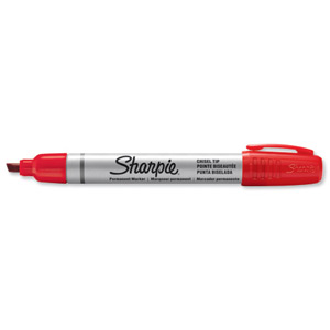 Sharpie Metal Permanent Marker Small Chisel Tip 4.0mm Line Red Ref S0945790 [Pack 12]