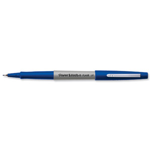 Papermate Ultrafine Felt Tip Pen 0.8mm Tip 0.4mm Line Blue Ref S0901330 [Pack 12]