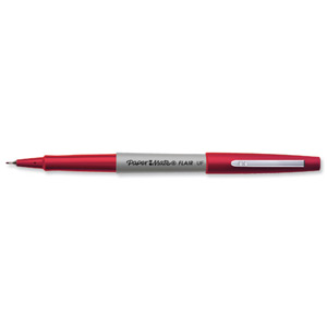 Papermate Ultrafine Felt Tip Pen 0.8mm Tip 0.4mm Line Red Ref S0901340 [Pack 12]