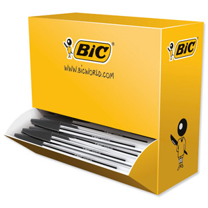 Bic Cristal Ball Pen Clear Barrel 1.0mm Tip 0.4mm Line Black Ref 896040 [Pack 90 plus 10 FREE]