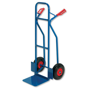 RelX Warehouse Hand Trolley Sturdy Capacity 180kg Foot Size W476xL510mm Blue Ref HT2502 [796568]