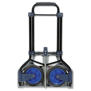 RelX Hand Trolley Folding Capacity 70kg Foot Size W480xL470mm Black and Blue Ref HT1589B [320198]