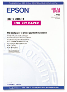 Epson Photo Quality Inkjet Paper Matt 104gsm Max.1440dpi A3plus Ref S041069 [100 Sheets]