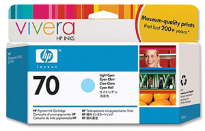 Hewlett Packard [HP] No. 70 Inkjet Cartridge 130mL Light Cyan Ref C9390A