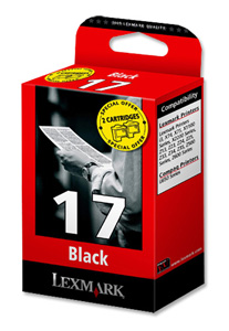 Lexmark No. 17 Inkjet Cartridge Page Life 410pp Black Ref 80D2954 [Pack 2] Ident: 822D