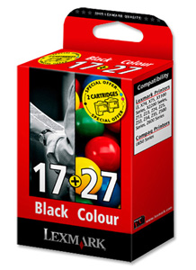 Lexmark No. 17 and No. 27 Inkjet Cartridges Black and Colour Ref 80D2952
