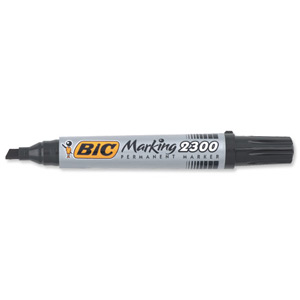 Bic Permanent Marker Chisel Tip 3-5.5mm Line Black Ref 300096 [Pack 12]