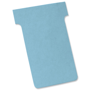Nobo T-Cards 160gsm Tab Top 15mm W60x Bottom W48.5x Full H85mm Size 2 Light Blue Ref 32938908 [Pack 100]