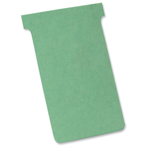 Nobo T-Cards 160gsm Tab Top 15mm W92x Bottom W80x Full H120mm Size 3 Green Ref 32938913 [Pack 100]