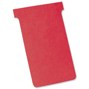 Nobo T-Cards 160gsm Tab Top 15mm W92x Bottom W80x Full H120mm Size 3 Red Ref 32938917 [Pack 100]