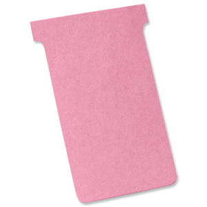 Nobo T-Cards 160gsm Tab Top 15mm W92x Bottom W80x Full H120mm Size 3 Light Pink Ref 32938916 [Pack 100]