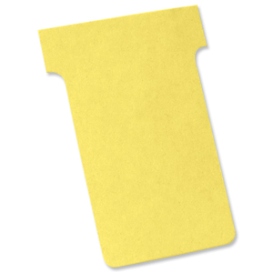 Nobo T-Cards 160gsm Tab Top 15mm W60x Bottom W48.5x Full H85mm Size 2 Yellow Ref 32938904 [Pack 100]