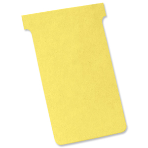 Nobo T-Cards 160gsm Tab Top 15mm W92x Bottom W80x Full H120mm Size 3 Yellow Ref 32938915 [Pack 100]