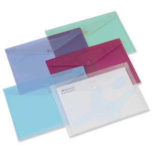 Rexel Carry Folder Polypropylene A4 Translucent Assorted Ref 16129AS [Pack 6]