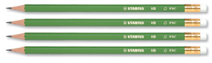 Stabilo Pencil High-quality FSC-compliant with Eraser HB Ref 4904/hb [Pack 12]