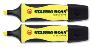 Stabilo Boss Executive Highlighters Anti-smudge with Soft Grip Yellow Ref 73/14 [Pack 10]