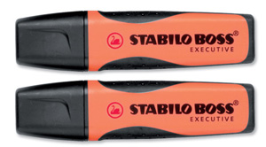 Stabilo Boss Executive Highlighters Anti-smudge with Soft Grip Orange Ref 73/54 [Pack 10]