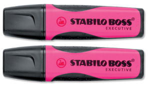 Stabilo Boss Executive Highlighters Anti-smudge with Soft Grip Pink Ref 73/56 [Pack 10]