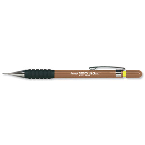 Pentel A300 Automatic Pencil with Rubber Grip and 2 x HB 0.9mm Lead Sand Barrel Ref A319-Y [Pack 12]