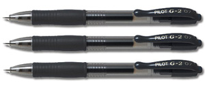 Pilot G207 Gel Rollerball Pen Rubber Grip Retractable 0.7mm Tip 0.4mm Line Black Ref BLG20701 [Pack 12]