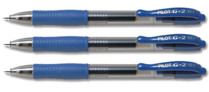 Pilot G207 Gel Rollerball Pen Rubber Grip Retractable 0.7mm Tip 0.4mm Line Blue Ref BLG20703 [Pack 12]