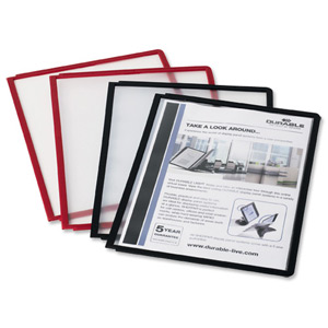Durable Sherpa Display Panel Clear with Coloured Flexible Frame A4 Black Ref 5606/01 [Pack 10]