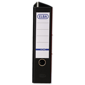 Elba Lever Arch File A4 Coloured Paper Over Board 80mm Spine Black Ref B1045709 [Pack 10]