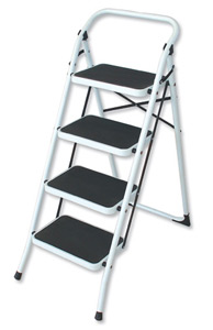 RelX Universal Folding Ladder 4 Step Steel with Rubber Treads Ref 176386