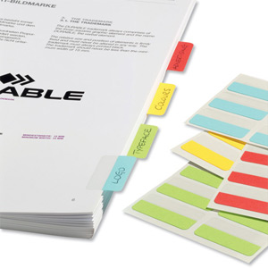 Durable QuickTab Index Tabs Non-Permanent Single Sided 40mm Assorted Colours Ref 8405/00 [Pack 48]
