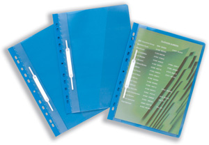 Durable Project Flat File Plastic Multipunched Clear Front A4 Blue Ref A4 [Pack 25]