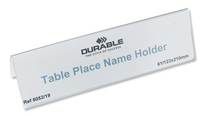 Durable Table Place Name Holder 61x210mm Ref 8052 [Pack 25]