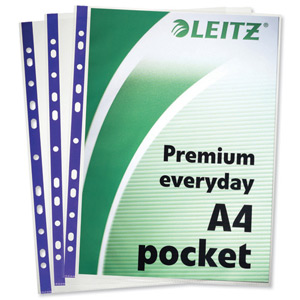 Leitz Premium Polished Presentation Pockets Top-opening A4 Clear Ref 47185 [Pack 25]