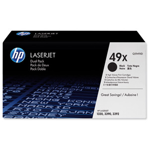Hewlett Packard [HP] No. 49X Laser Toner Cartridge Page Life 12000pp Black Ref Q5949XD [Dual Pack]
