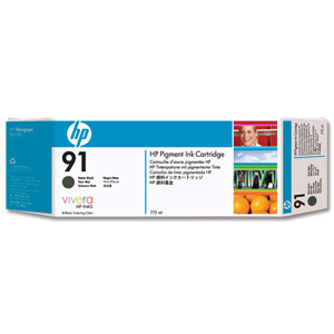 Hewlett Packard [HP] No. 91 Inkjet Cartridge Vivera Ink 775ml Matt Black Ref C9464A