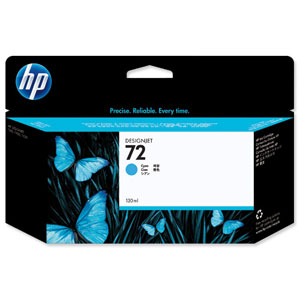 Hewlett Packard [HP] No. 72 Inkjet Cartridge Vivera Ink 130ml Cyan Ref C9371A