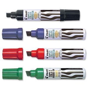 Pilot Jumbo Permanent Marker Oil-based Chisel Tip 3-12.5mm Line Assorted Ref SC6600W4 [Pack 4]