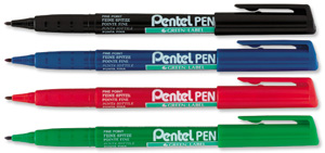 Pentel Permanent Marker Xylene/Toluene-free Fine Tipped 0.8mm Line Assorted Ref NMS50-M [Pack 12]