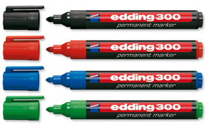 Edding 300 Permanent Marker Bullet Tip 1.5-3mm Line Assorted Ref 300ASST [Pack 10]