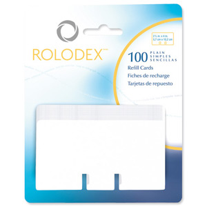 Rolodex Refill Cards Plain 57x102mm White Ref 67570 [Pack 100]