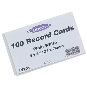Record Card Smooth Blank 127x76mm White [Pack 100]