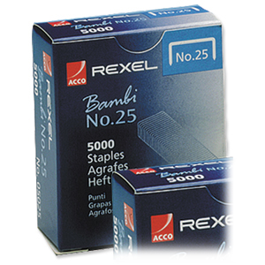 Rexel No. 25 Staples 4mm Ref 05025 [Pack 5000]