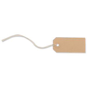 Tag Labels Strung 70x35mm Buff [Pack 1000]