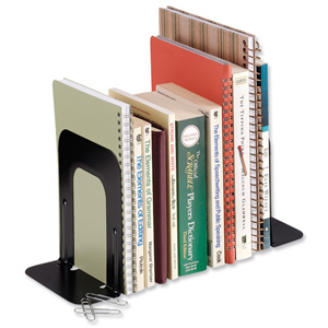 Standard Bookends Stepped Black [Pack 2]
