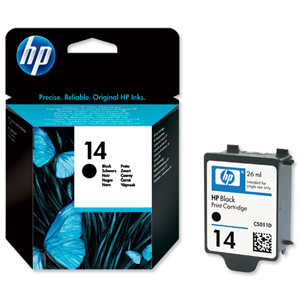 Hewlett Packard [HP] No. 14 Inkjet Cartridge Page Life 700pp 26ml Black Ref C5011DE