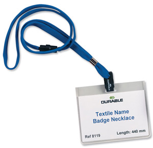 Durable Necklace Textile with Safety Closure for Name Badges 440mm Blue Ref 811907 [Pack 10]