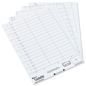 Rexel Crystalfile Card Inserts for Suspension File Tabs Sheet of 51 White Ref 78050