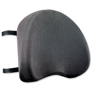 Back Support with Removable Cover Adjustable Strap Black